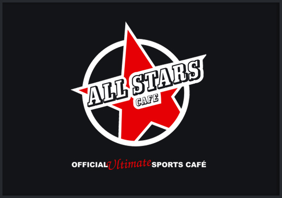 ALL STARS CAFE. Propuesta de nueva imagen corporativa para franquicia de Cafés Restaurantes All Stars. Algunos diseños de murales y rotulaciones interiores.